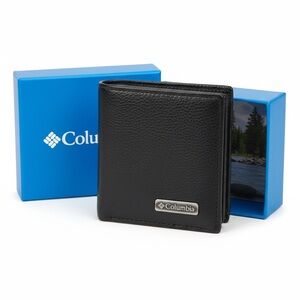 Columbia Men’s Black Bifold Wallet ID Window New